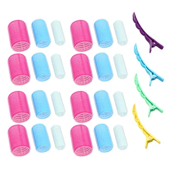 

1 Set/28pcs Self-adhesive Nylon Hair Curler Set Useful Hair Rollers Curler Set Portable Hairdressing Corrugated Clips Tool (Rand