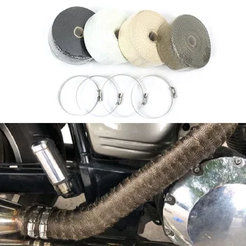 

Exhaust Heat Wrap Motorcycle Thermal Exhaust Tape Header Motorcycle Tape 5M&10M Manifold Insulation Roll Kit &Gloves Heat Shield