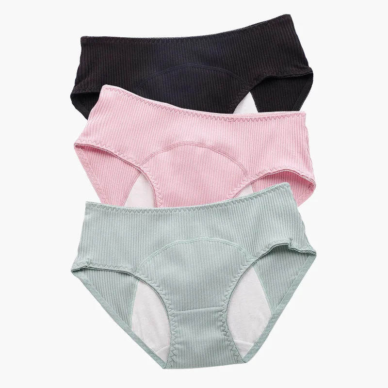 K 3PCS 3cs/lot Leak Proof Panties For Women Physiological Period Pants Cotton Menstrual Underwear Waterproof Briefs Underpants#F - Цвет: K 3PCS