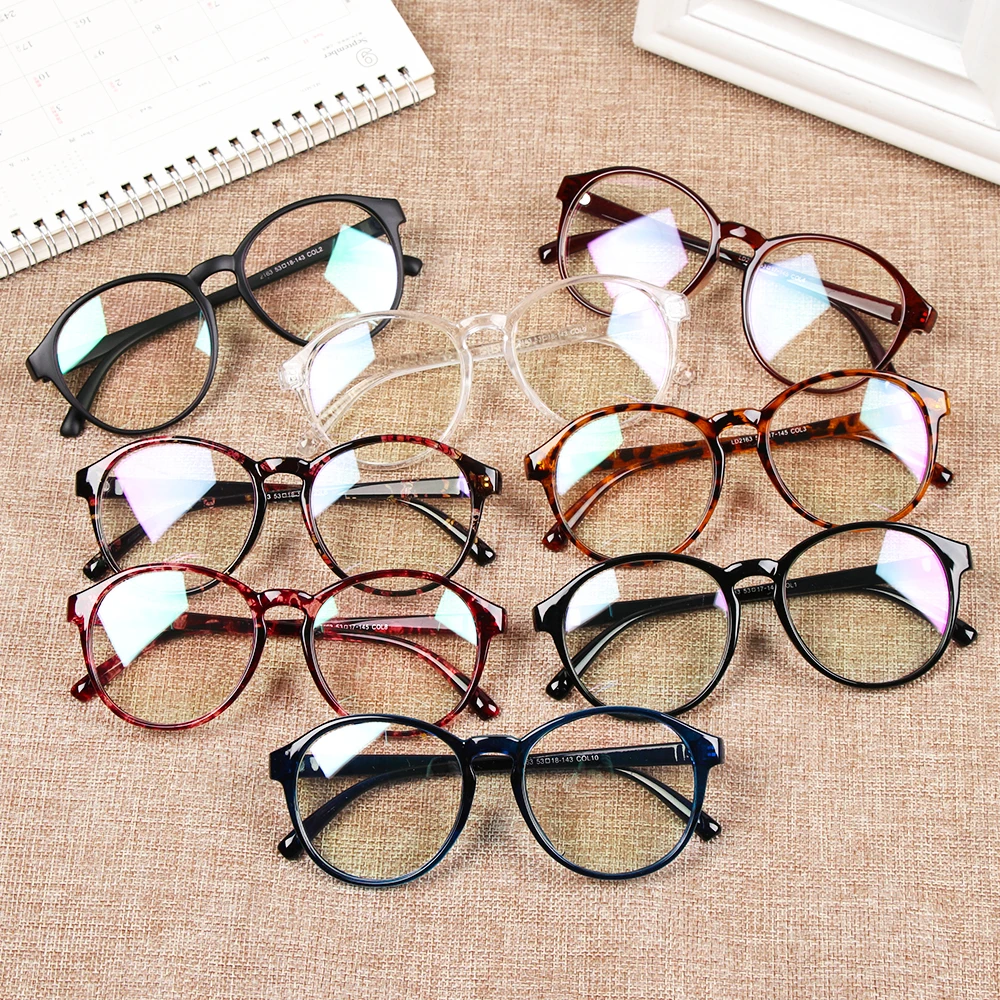Новая мода унисекс ретро круглые очки с оптическими линзами оправа для очков прозрачные линзы пластиковая оправа для очков для женщин и мужчин