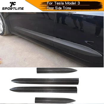 

Carbon Fiber Car Door Side Cover Decoration Trim Strip For Tesla Model 3 2017 2019 Side Skirt Extension Skirts