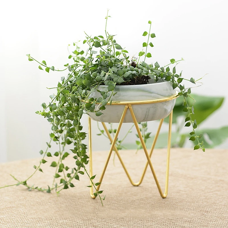 Nordic Ins Chic Storage Jars with Gold Black Frame Pencil Holder Ceramic Floral Machine Flower Vase Jar No Green Plants | Дом и сад