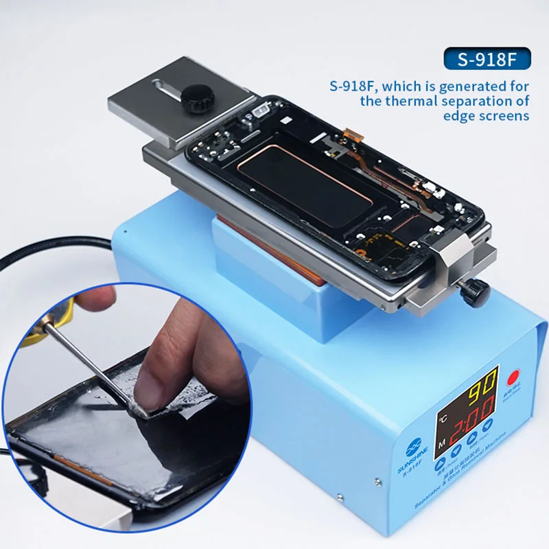 

SUNSHINE 6.5 Inches Edge Glue Remover Machine 360 Rotating Platform Magnetic buckle LCD Repair Machine S-918F