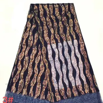 

Gold Fashion design beautiful African net lace fabric with sequins, 2020 Most popular French lace fabric for wedding L9195