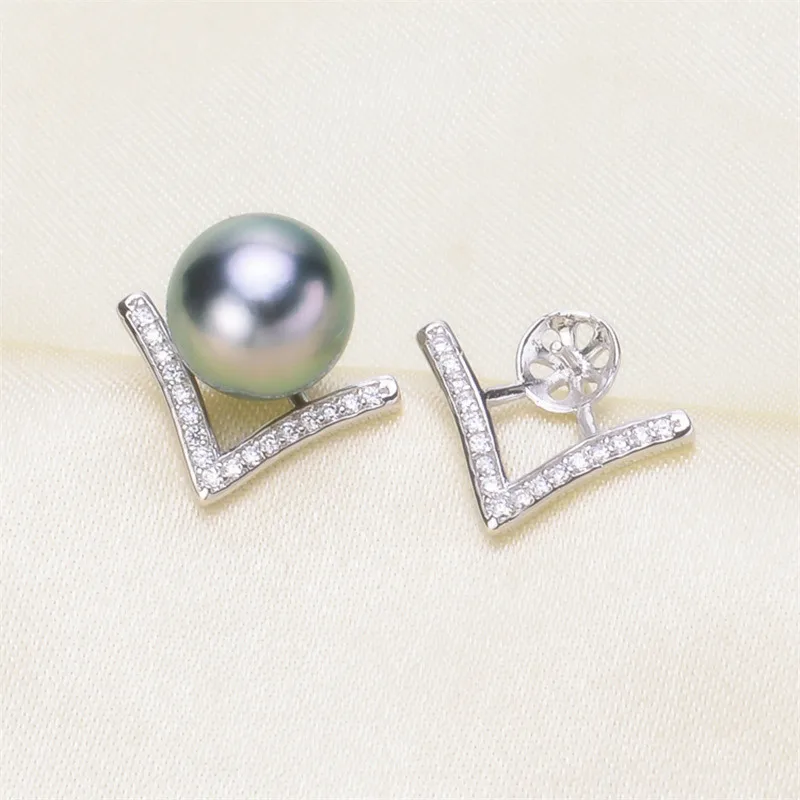 

Trendy Pearl Earrings Accessories 925 Silver Plating Earrings Findings Dangle Earring Jewelry Parts Fittings Mountings DIY Gift