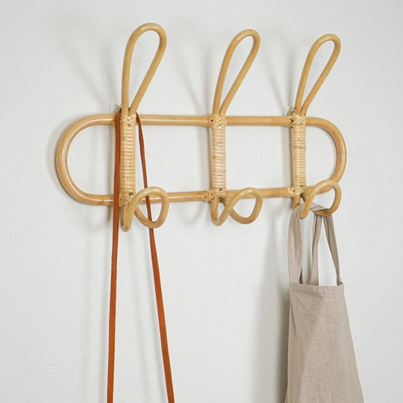 Rattan Hanger Rack Garments-Organizer Hanging-Hook Room-Decor Kids Hat