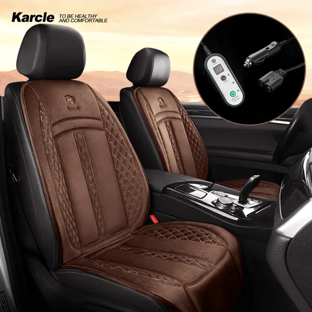 Karcle 2 قطعة ساخنة غطاء مقعد السيارة مقعد سخان لوحة التدفئة وسادة مقعد السيارة حامي لفصل الشتاء