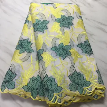 

5yards new African Dry Cotton Lace Fabrics Embroidery Swiss Voile Lace In Switzerland Nigerian cotton lace F16MAY304