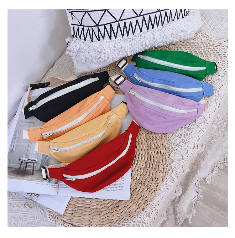 Children's Mini Waist Bag Canvas Kids Red Fanny Pack Boys Girls Phone Wallet Chest Baby Belt Packs |