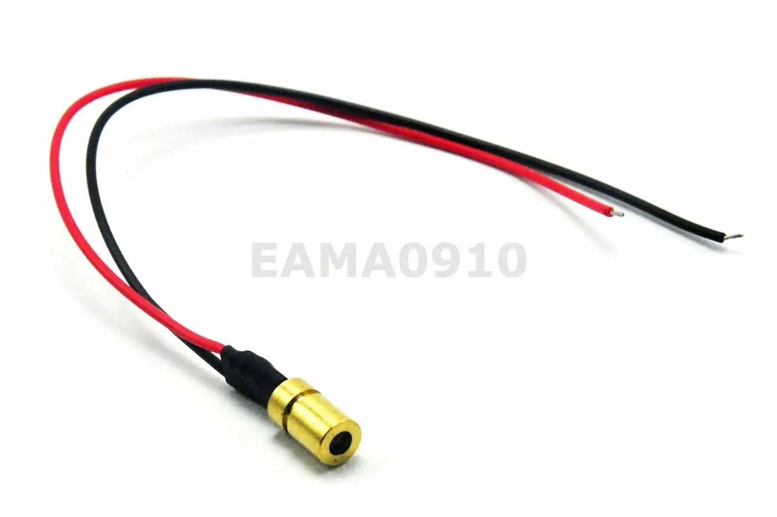 미니 초점 가능 황동 적색 레이저 다이오드 모듈, 650nm, 3.5mW, 6*10mm 도트, 3VDC, 3 개