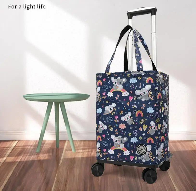 Sac de courses à roulettes pliable avec compartiment isotherme_voghion.com