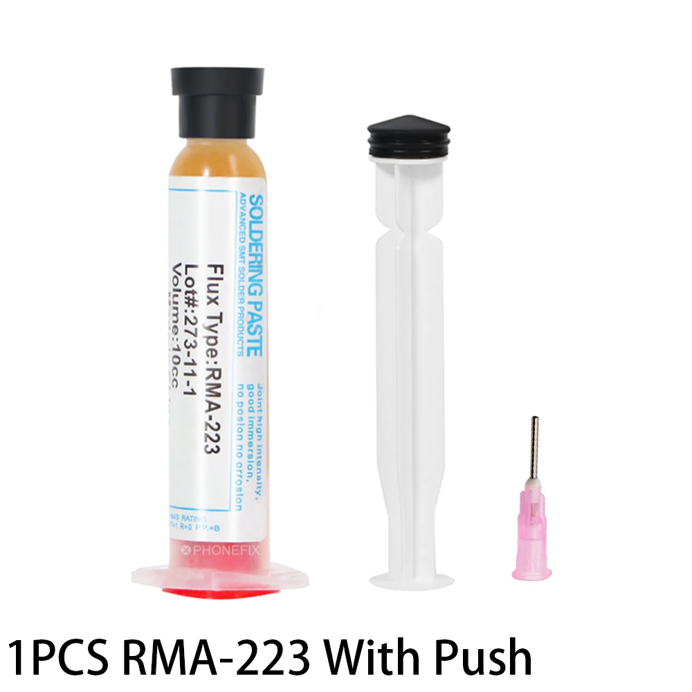 1PCS RMA-223 10cc Solder Soldering Paste Flux Grease RMA 223 With Flexible Tip Syringe No-clean Flux Solder DIY Repair Tool filler rod in welding Welding & Soldering Supplies