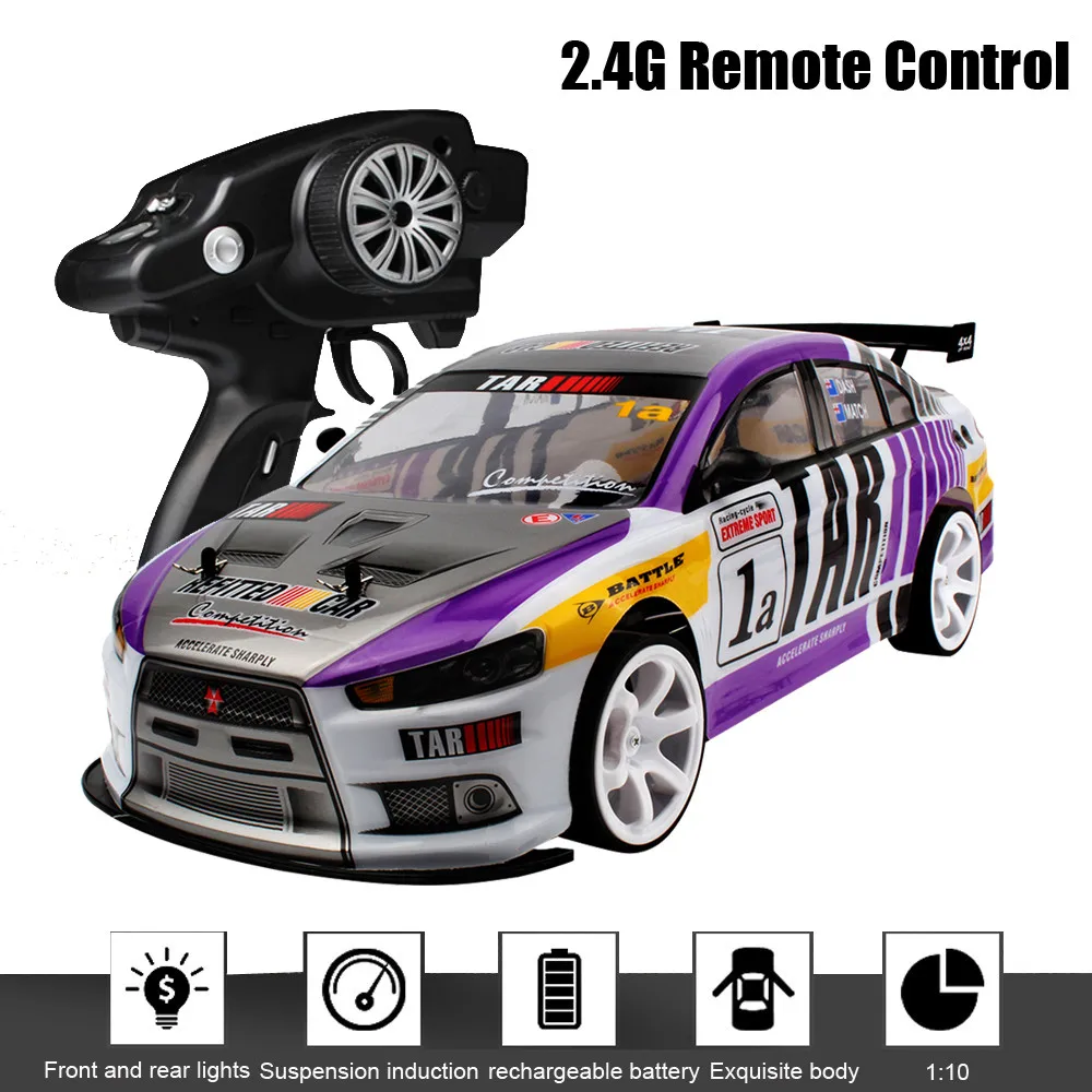 Гоночный автомобиль 1:10 70 км/ч 2 4G RC дрифт чемпионат полноприводный внедорожник с