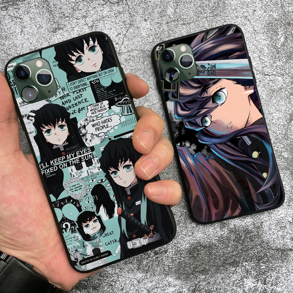 Аниме Мягкий силиконовый чехол для телефона Muichiro Tokito Kimetsu no Yaiba iPhone SE 6 6s 7 8 Plus X XR XS 11