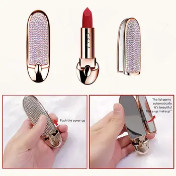 

8 Color Matte Lipstick Light Silky Starry Gemstone Moisturizing Lip Stick Double Sided Mirror Lip Makeup Balm TSLM2
