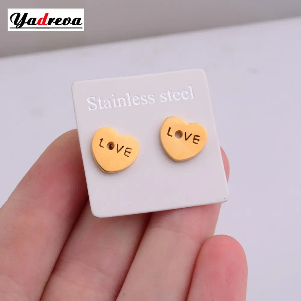 

Stainless steel earrings golden personality love pattern ladies fashion jewelry