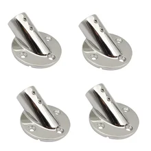 4PCS 316 Stainless Steel 30 Degree Round Rail Base 22mm 25mm Mirror Polish Heavy Duty Marine Boat Fitting Accessories
