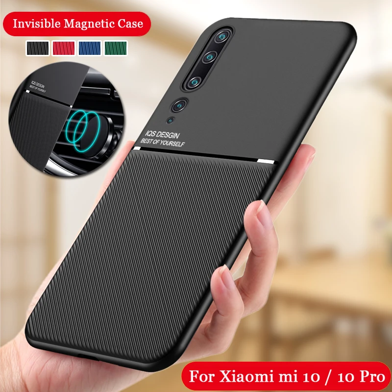Противоударный чехол для Xiaomi Mi 10 Mi10 Pro 5G силиконовый из кожи Lite Ultra с магнитным