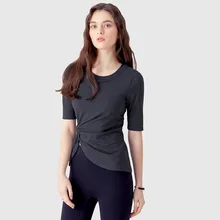 Женская Спортивная одежда для женщин тренажерный зал Йога Топ Футболка женские топы Спортивные быстросохнущая спортивная рубашка одежда для фитнеса женские топы Спортивные