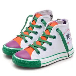 2019 г. Разноцветные парусиновые ботинки для маленьких девочек детские кроссовки для девочек, модные ботинки для девочек, обувь для