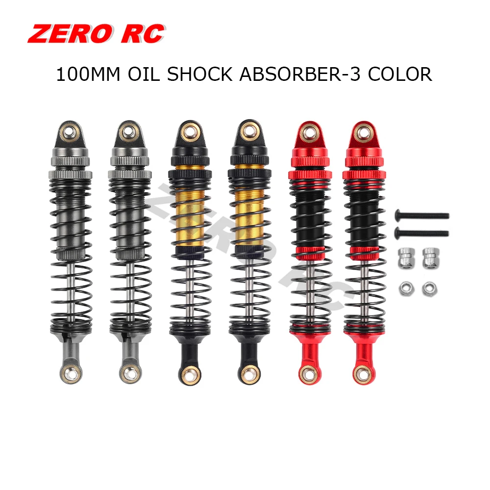 4PCS ALLOY 100MM OIL SUSPENSION SHOCKS ABSORBER EXTERNAL SPRING DAMPERS For SCX10 TRX-4 II III JEEP ROCK CRAWLER RC TRUCK | Игрушки и