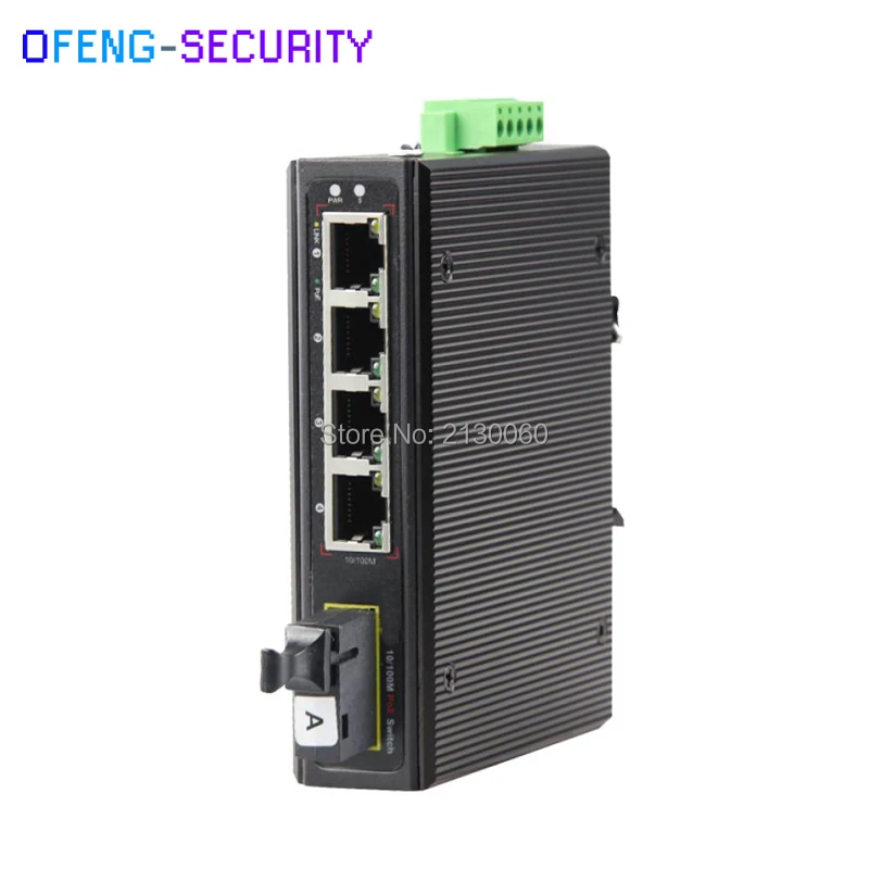 Промышленный Коммутатор PoE коммутатор 4*10/100 м порты Ethernet конвертер Поддержка