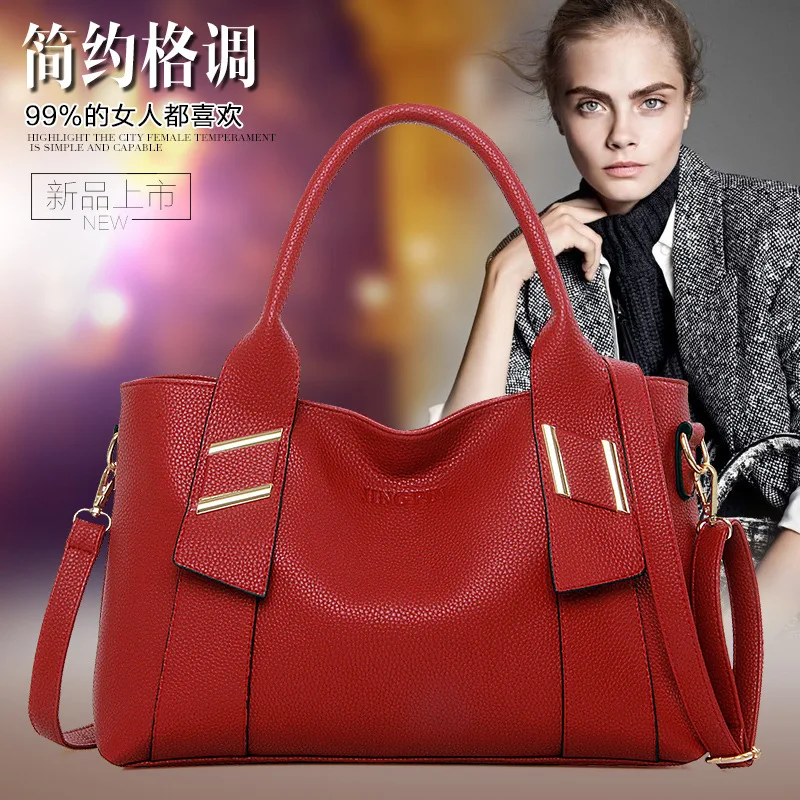 

New Style 2019 Autumn And Winter Cool GIRL'S Simple Cowhide Leather Single-shoulder Bag WOMEN'S Leather Bags Hand Shoulder Bag B