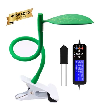 

Plant Light Adjustable Dimmable Leave Shape Red And Blue Light Lamp With Flexible Gooseneck And Humidity Sensor