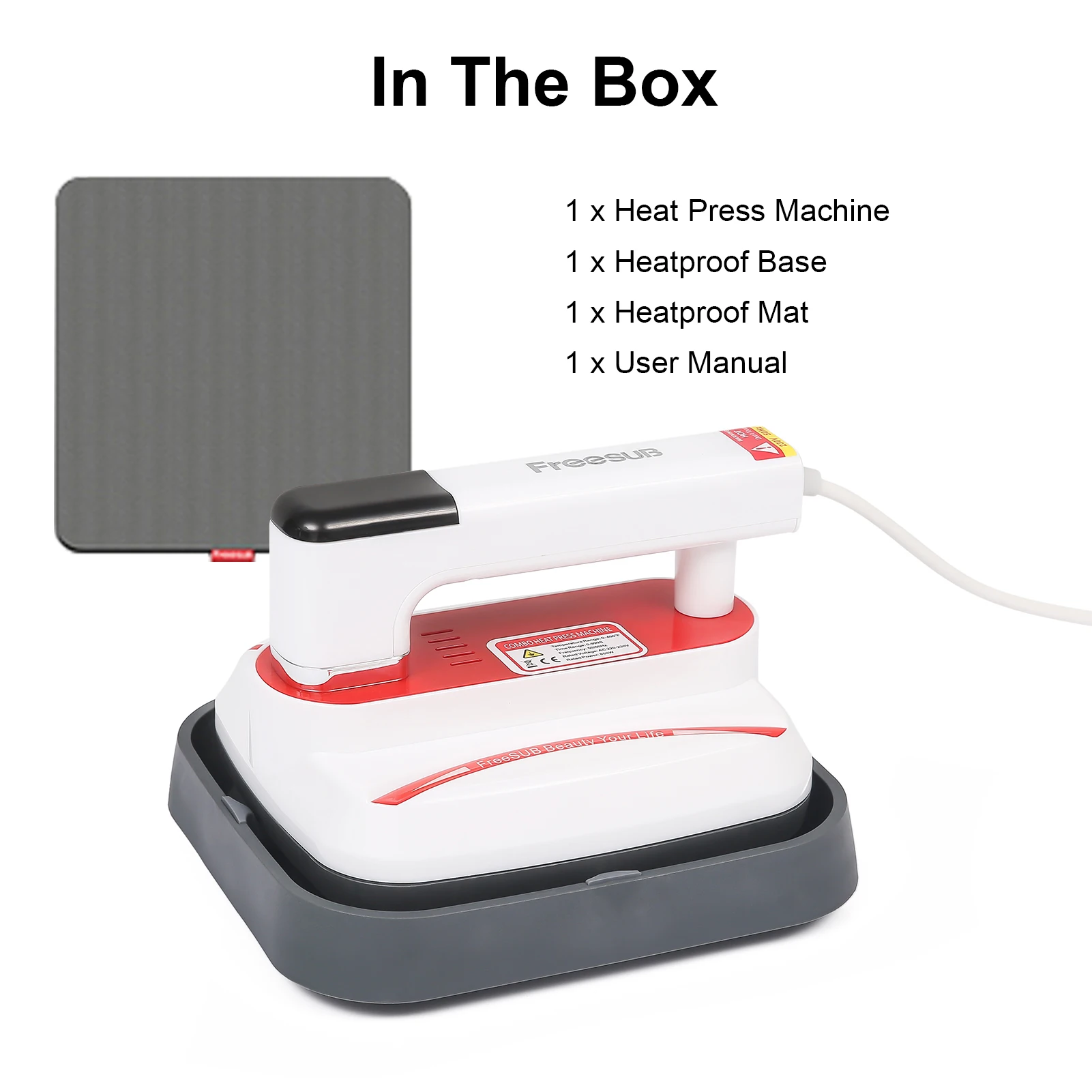 Portable Heat Press 7x8 Inch Easy Press with Complete Tool Carrying Case  Mini Heat Press Machine for T Shirts Bags and Small HTV Vinyl Projects(Red)