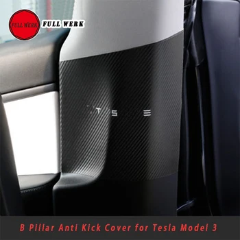 

Leather Car B Pillar Anti Kick Pad Cover Sticker for Tesla Model 3 Column Anti Scretch Decal Protector Interior Accessories 2pcs