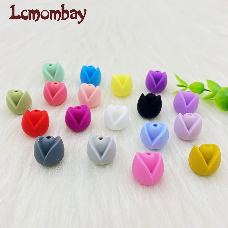 30 개/몫 실리콘 구슬 Teething 구슬 로터스  Teether 식품 학년 씹는 목걸이 팔찌 팔찌 쥬얼리 만들기