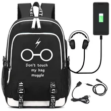 IMIDO светящиеся студенческие рюкзаки для мужчин большой емкости зарядка через usb школьная сумка для подростков черная парусиновая с буквенным принтом дорожная сумка