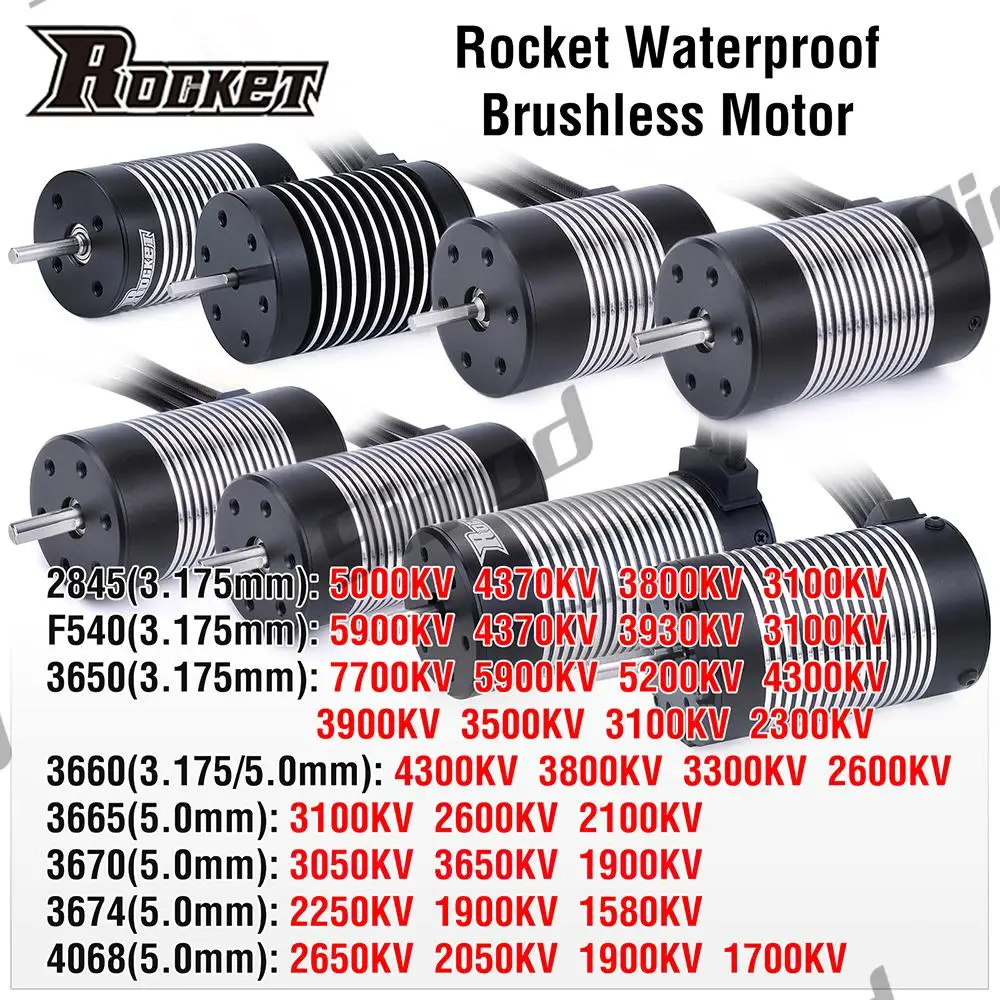 Rocket 2845 F540 3650 3660 3665 3670 3674 4068 Motore Sensorless Senza Spazzole Impermeabile Per Traxxas Wltoys 10428 12428 1/12 Rc Car