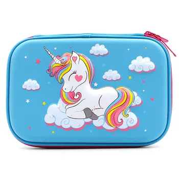 

Creative All Brand New Design Unicorn EVA Embossed Hard Cover Pencil Case Pen Box with Compartments Pencil Holders