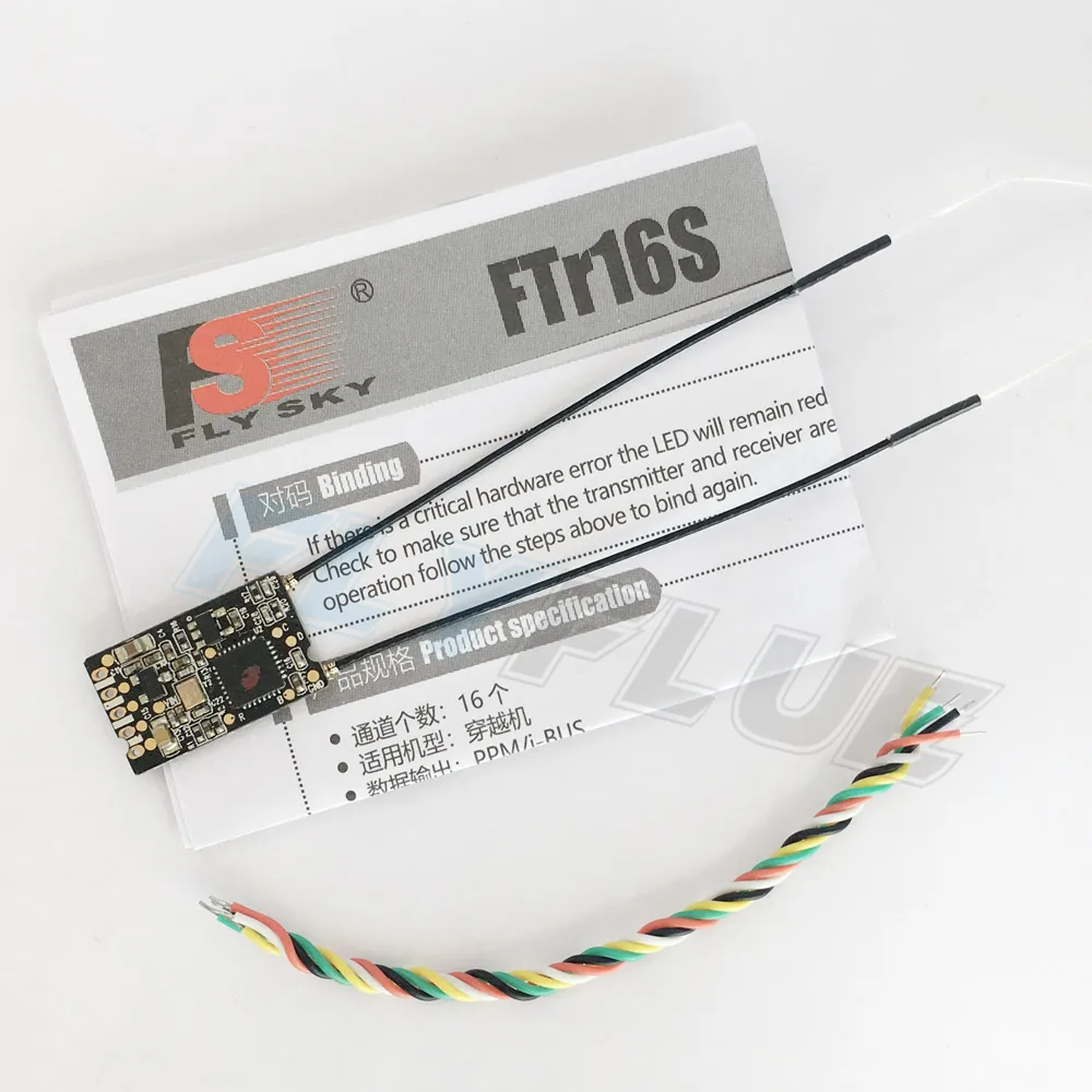 

Flysky FTr16S Two-way Dual Antenna i-BUS/S-BUS/PPM Standard Mini Receiver for FS-PL18 Paladin Transmitter