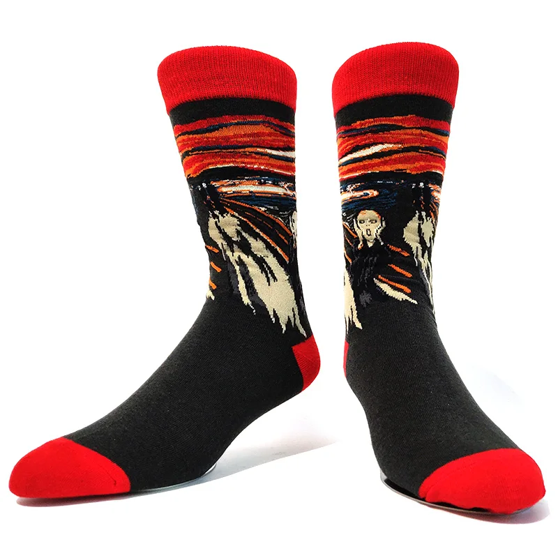 Men's Novelty Fun Graphic Cotton Socks - Unique Designs: Poker, Corgi, Frog, Burger, Piranha, Wolf, Avocado, Eagle