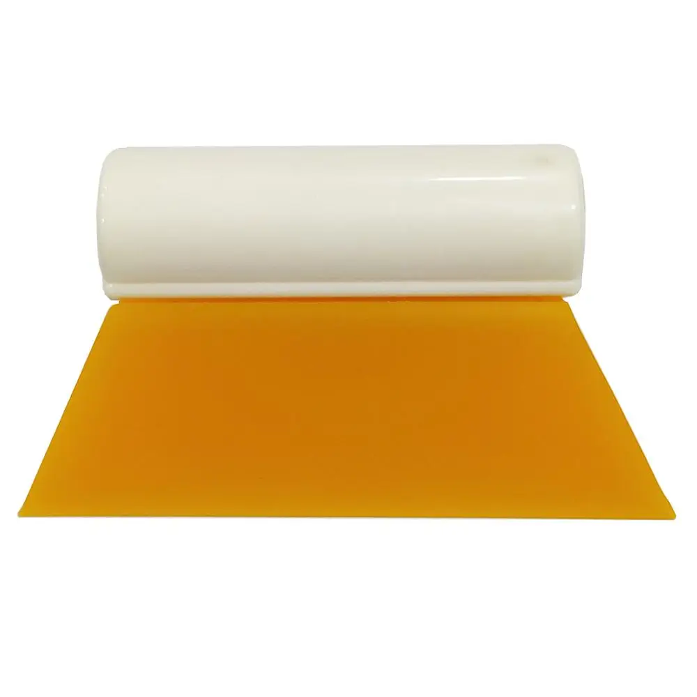 

10cm 4Inch Soft Rubber Yellow Turbo Squeegee Bevelled Corner Window Tint Cleaning Tools NO Scratch Glossy Vinyl Tinting B28