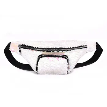 

Zipper Closure Glitter Sequin Waist Bag Festival Adjustable Straps Portable Pouch Money Purse Key Dating Fashion Travel