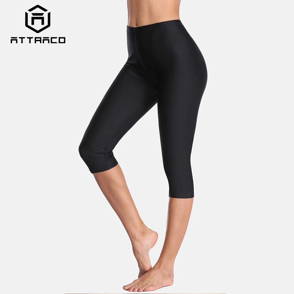 Attraco Women High Waist Swimming Pants Ladies Tankini Bottom Solid Swimwear Capris Pants Boardshort Swimming Bottoms Attraco Women High Waist Swimming Pants Ladies Tankini Bottom Solid Swimwear Capris Pants Boardshort Swimming Bottoms