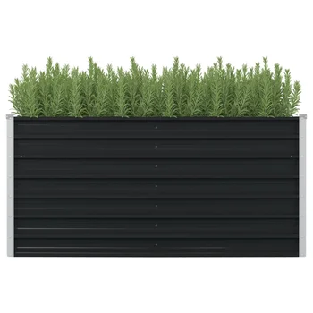 

vidaXL Raised Garden Bed Anthracite 160x80x77 cm Galvanised Steel