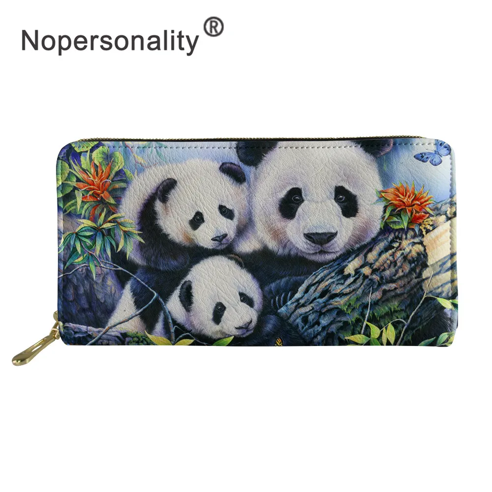 Nopersonality Роскошный кошелек с принтом милой панды, повседневный женский водонепроницаемый клатч, сумки для телефона, женские длинные кожаные кошельки на молнии - Цвет: YY1319Z21