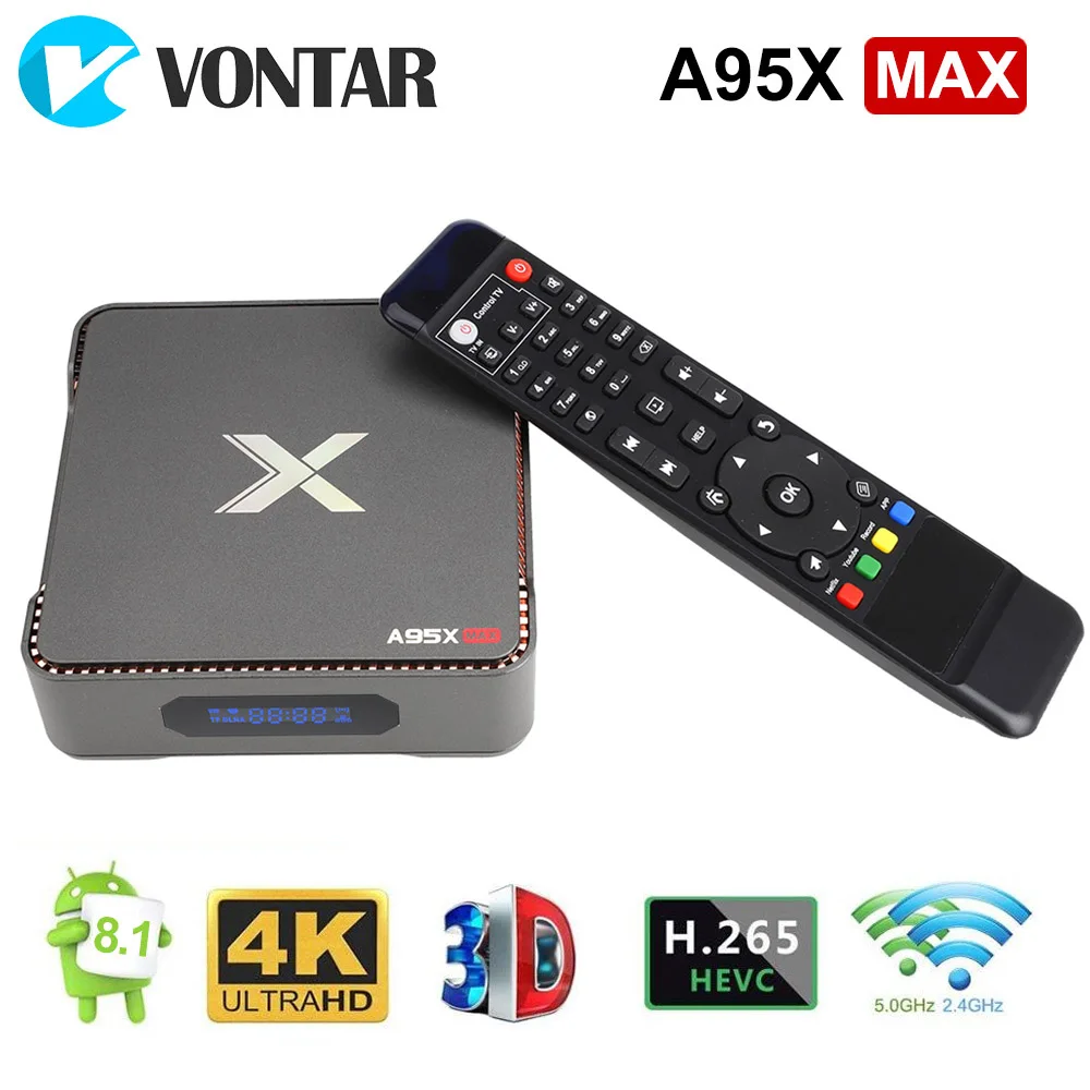 A95X MAX PVR Video Recording Android 8.1 TV Box Amlogic S905X2 Quad Core 4GB 64GB 2.4G 5G Wifi BT4.2 1000M H.265 4K Set Top | Электроника