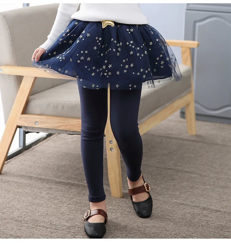 Childrenswear Girls Gauze Leggings Spring And Autumn Outer Wear Trousers Children Mock Two-Piece Culottes Baby Girls Pants