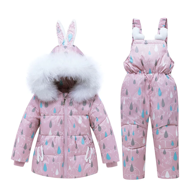 

Winter Medium Long Down Jackets Children Warm Down Coat Cute Three-dimensional Small Ear Hat Down Jackets Thick Warm Clothing