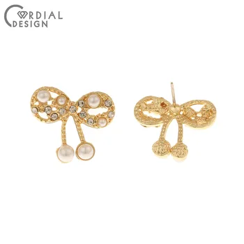 

Cordial Design 50Pcs 17*20MM Jewelry Accessories/Earring Findings/DIY/Imitation Pearl/Bowknot Shape/Hand Made/Earrings Stud