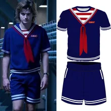 Странные вещи 3 футболки 3d футболка Steve Harrington Eleven темно-синяя футболка Топ шорты полный комплект