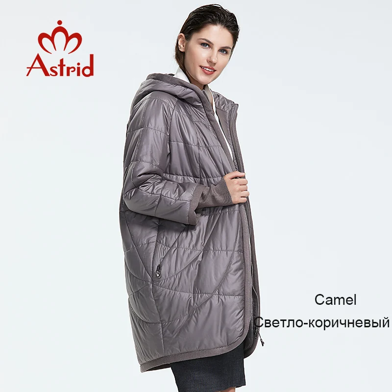 NEW Аstrid куртка женская в зиму женское пальто с капюшоном на молнии плюс размеры леди женская утепленная парка plus size AM-2075 - Цвет: 820 camel