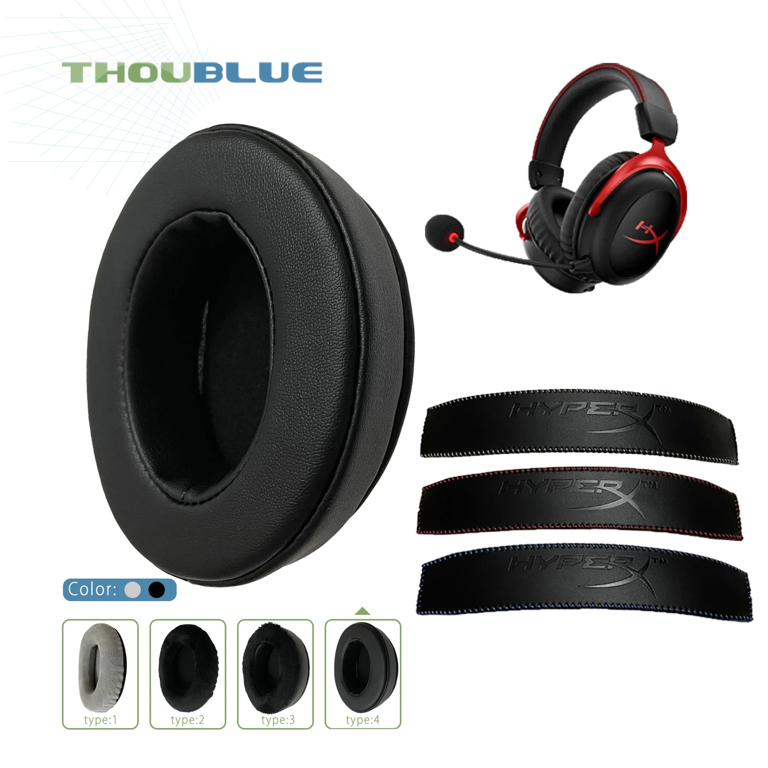 THOUBLUE Replacement Ear Pad For HyperX Cloud Core Earphone Memory Foam