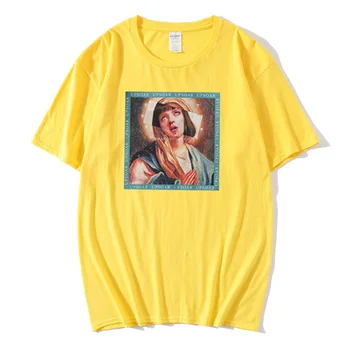 

SUPZXU Virgin Mary Men's T-Shirts 2019 Funny Printed Short Sleeve Tshirts Summer Hip Hop Casual Cotton Tops Tees Streetwear