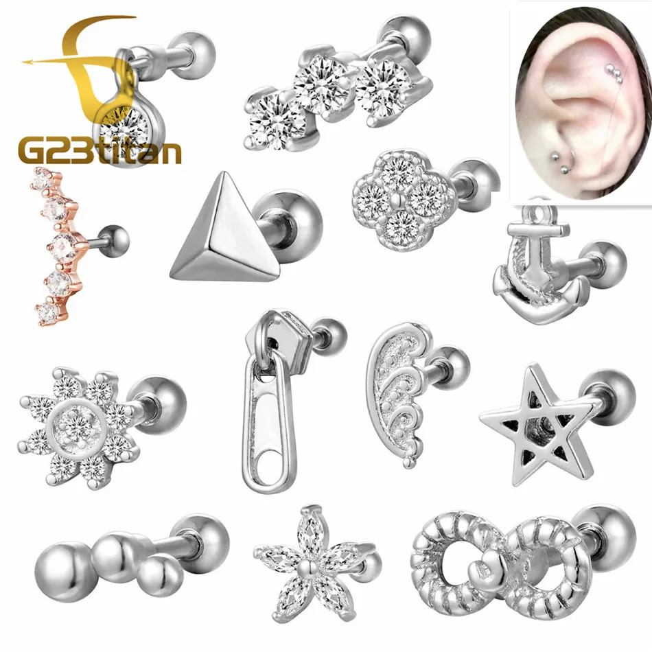 Серьги гвоздики G23titan Для Пирсинга Ушей ювелирные изделия для мужчин и женщин 16 г 6